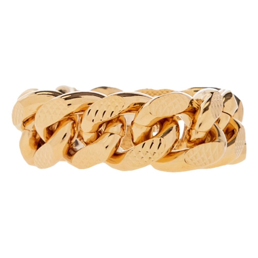 Gucci Interlocking G Textured Chain Ring Gold